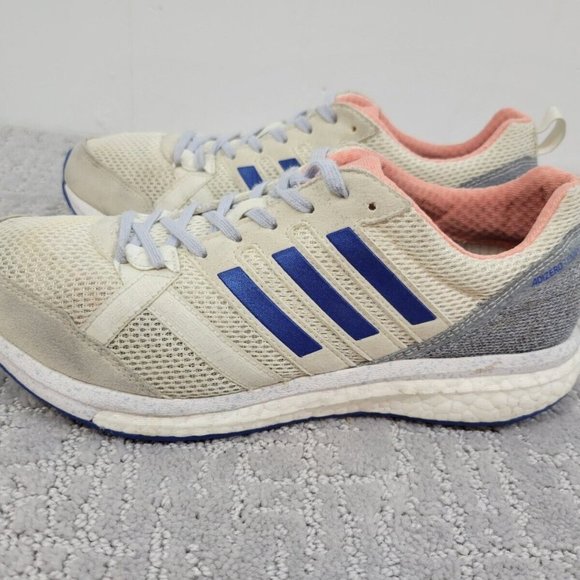 ADIDAS Adizero Tempo 9 Women's Size 8.5 White Blue Lace Up Running Shoes CP9498 - Picture 7 of 11